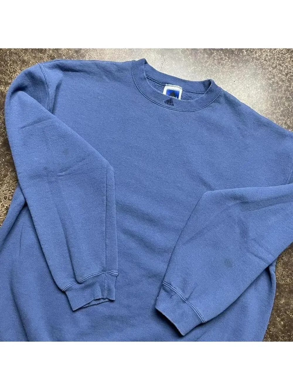 Vintage 90s Adidas Blue Sweatshirt Pullover Center Logo Size XL
